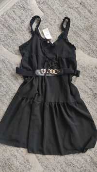 Sukienka czarna lato + pasek