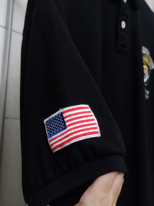 Bluzka koszulka letnia polo XXXL Usa airborne military męska czarna sz