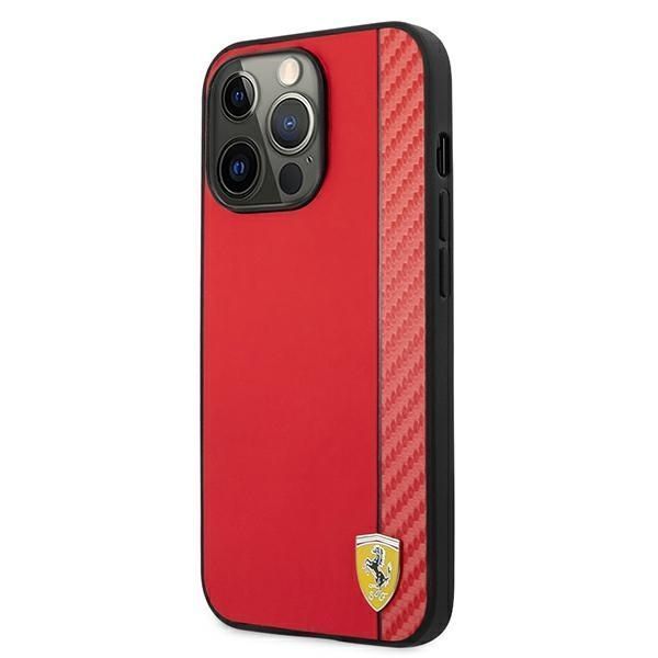 Pokrowiec Ferrari iPhone 13 Pro Max 6,7" Czerwony Carbon Stripe