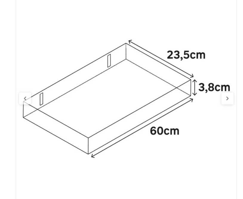 Prateleira de fixação invisível SPACEO TERRACOTTA 60X23.5 38MM