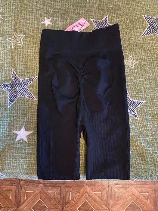 Лосини в рубчик з push-up ефектом, нові чорні