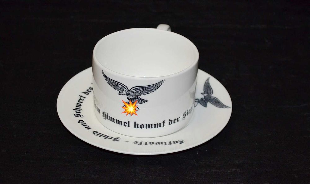 Рейх. Вермахт. Кавовий набір (чашка + блюдце) з символікою Люфтваффе