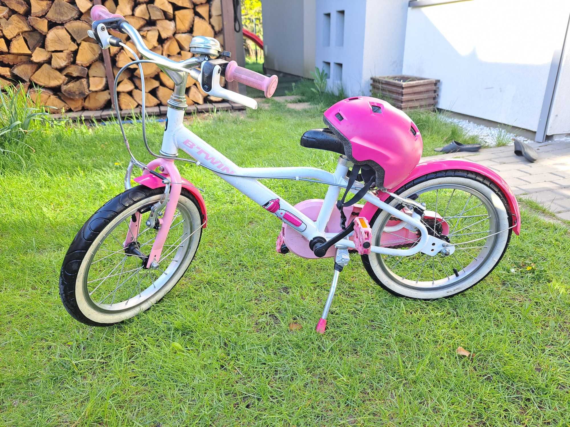 Rowerek dla dziewczynki 16 cali + różowy kask