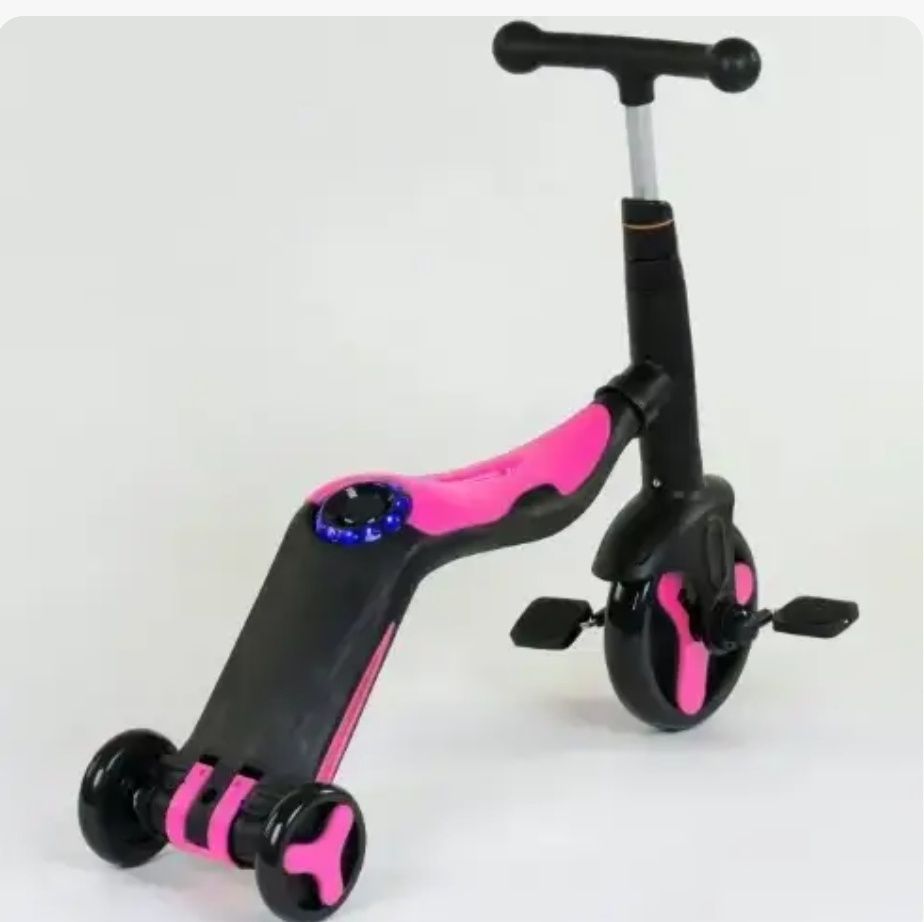 Музичний Самокат 3в1 Best Scooter, самокат-велобіг-велосипед,
