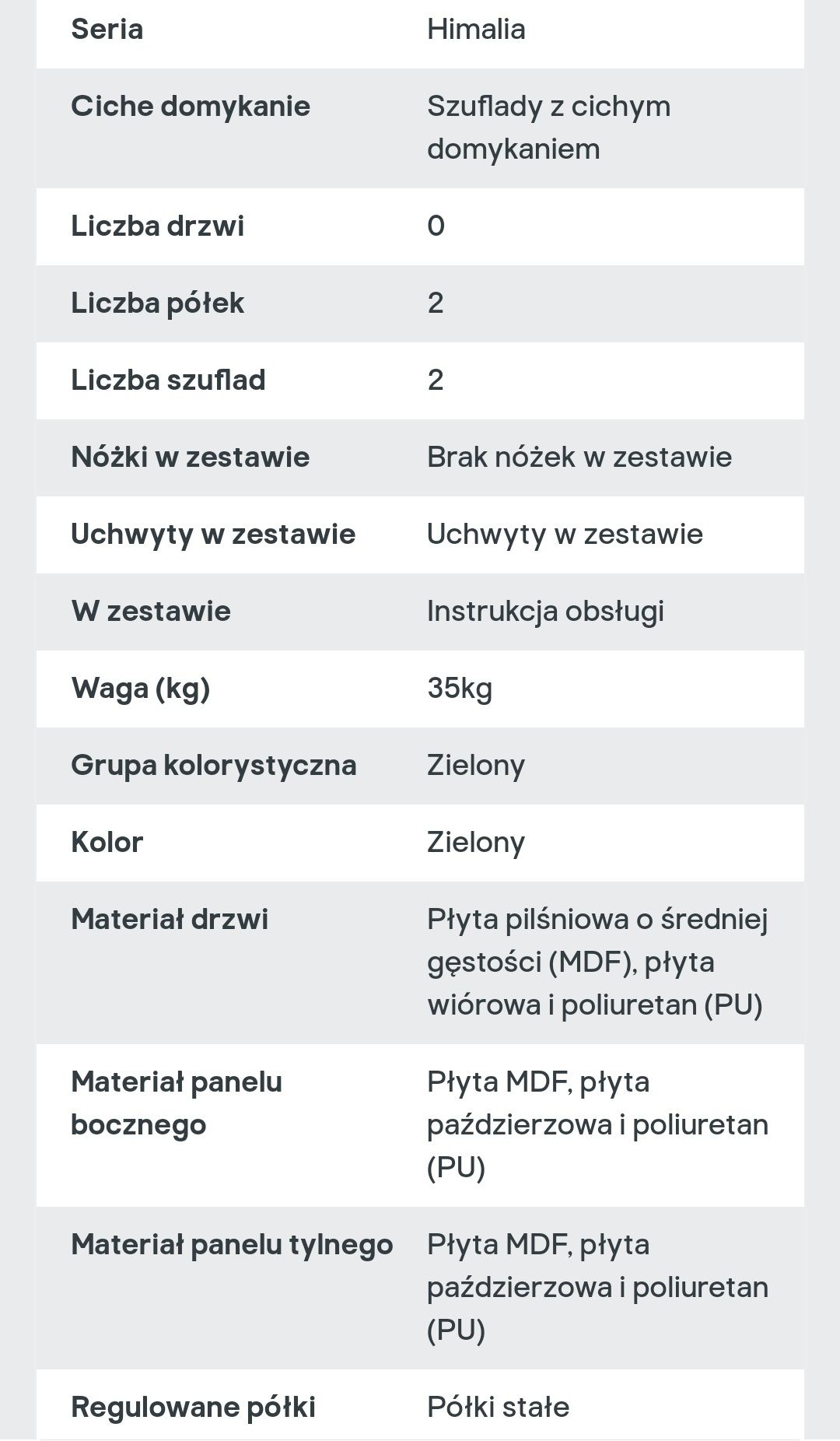 Szafka ze zlewem łazienkowa zielony / butelkowy HIMALIA GoodHome NOWA!