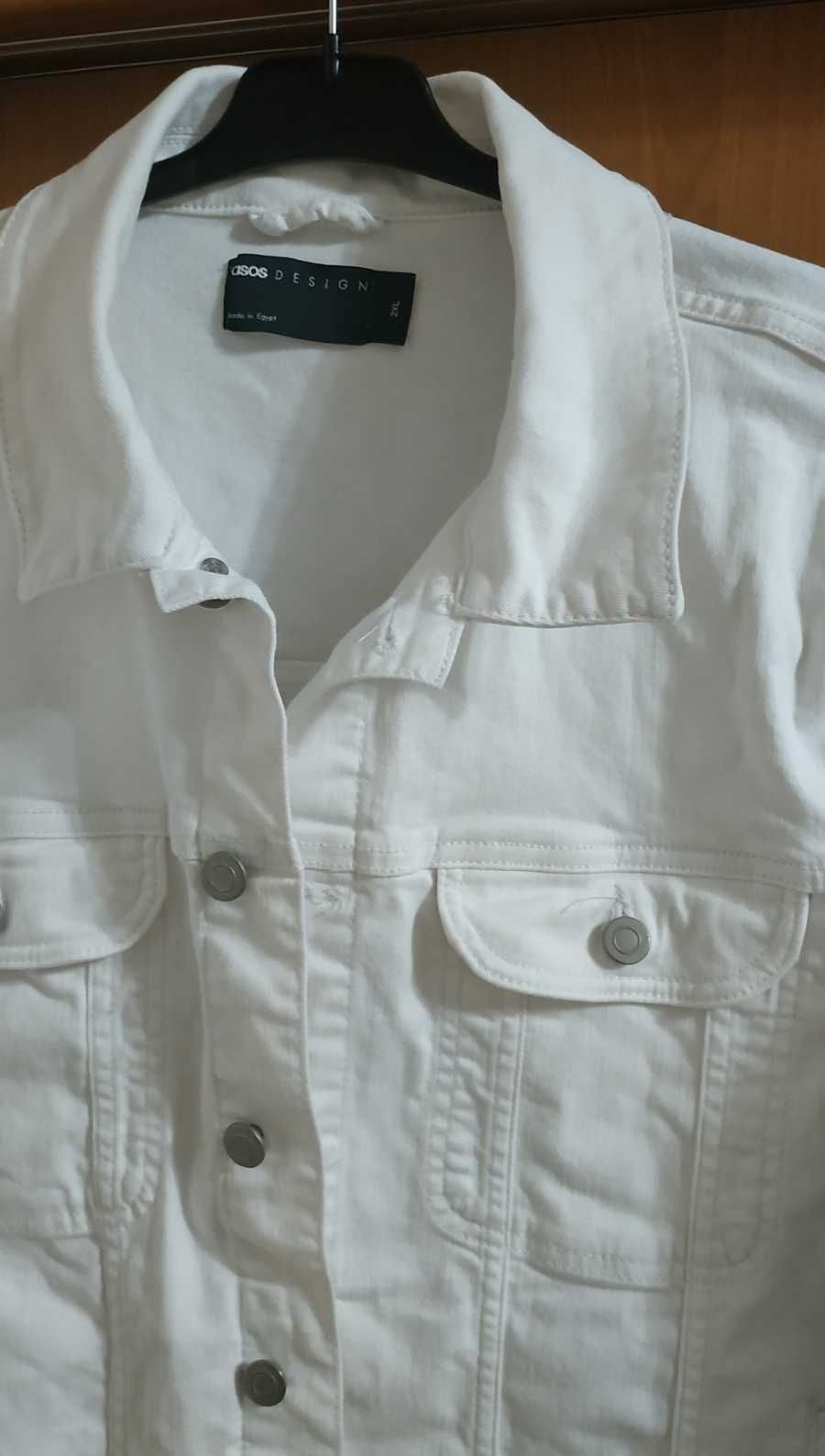 Стильный джинсовый пиджак asos p.xl цвет:белый
