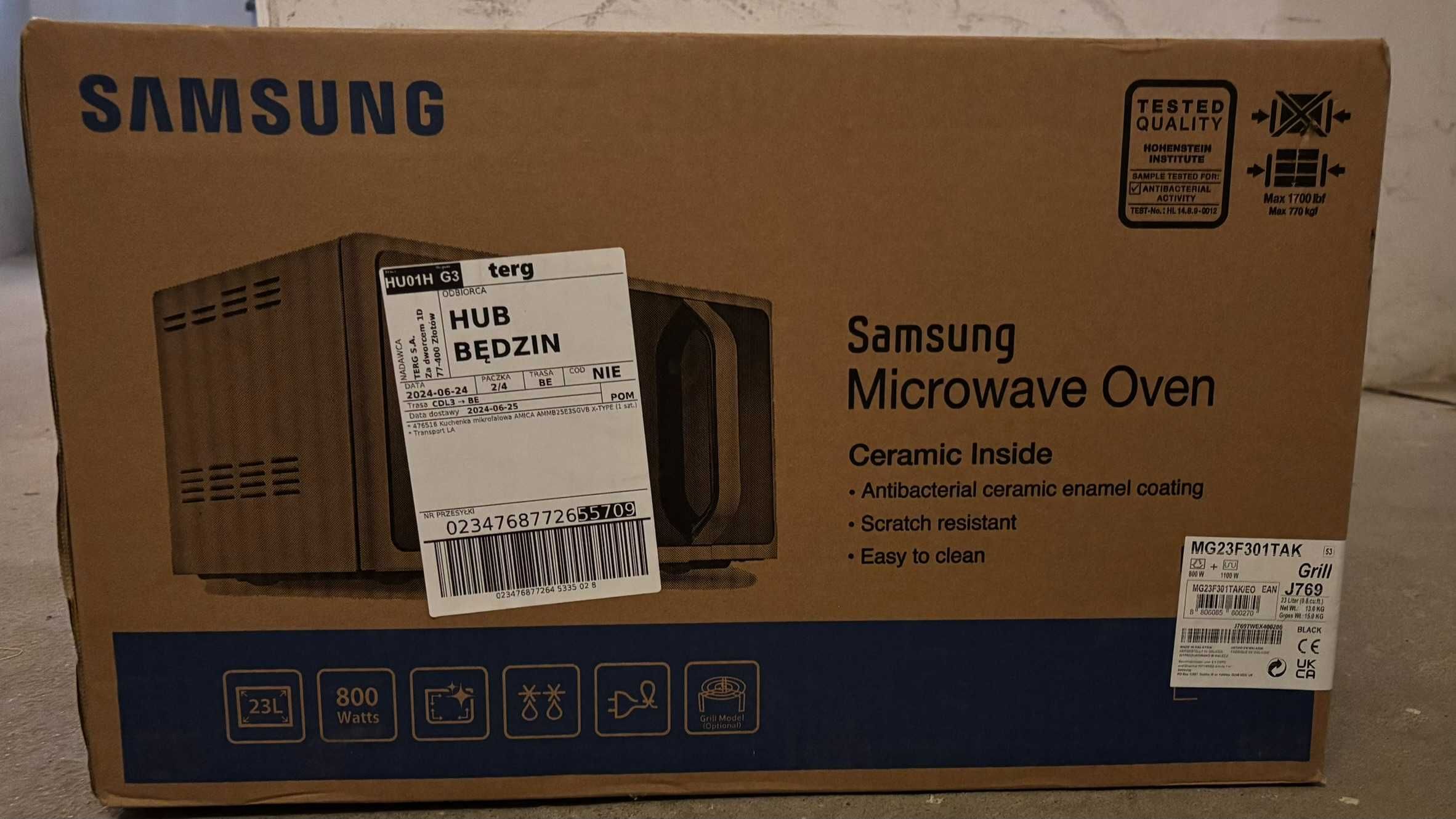 NOWA Mikrofala SAMSUNG MG23F301TAK/EO 800W