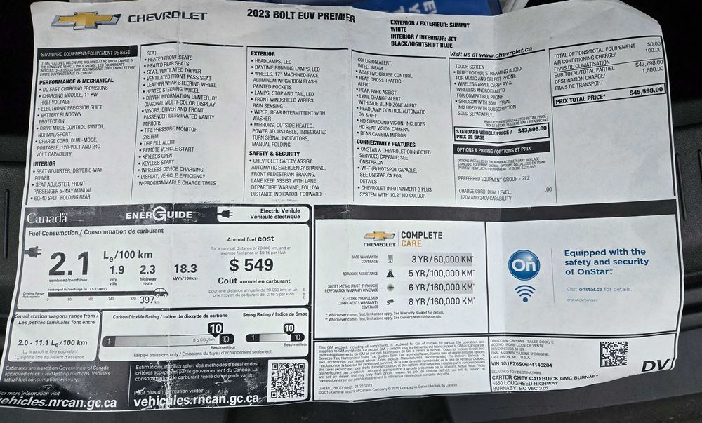 Chevrolet Bolt euv Premier