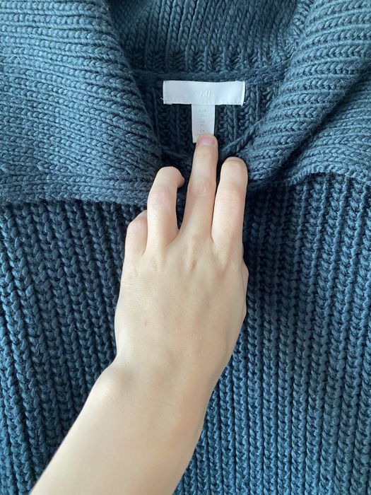 H&M gruby splot mięsisty sweter golf butelkowy