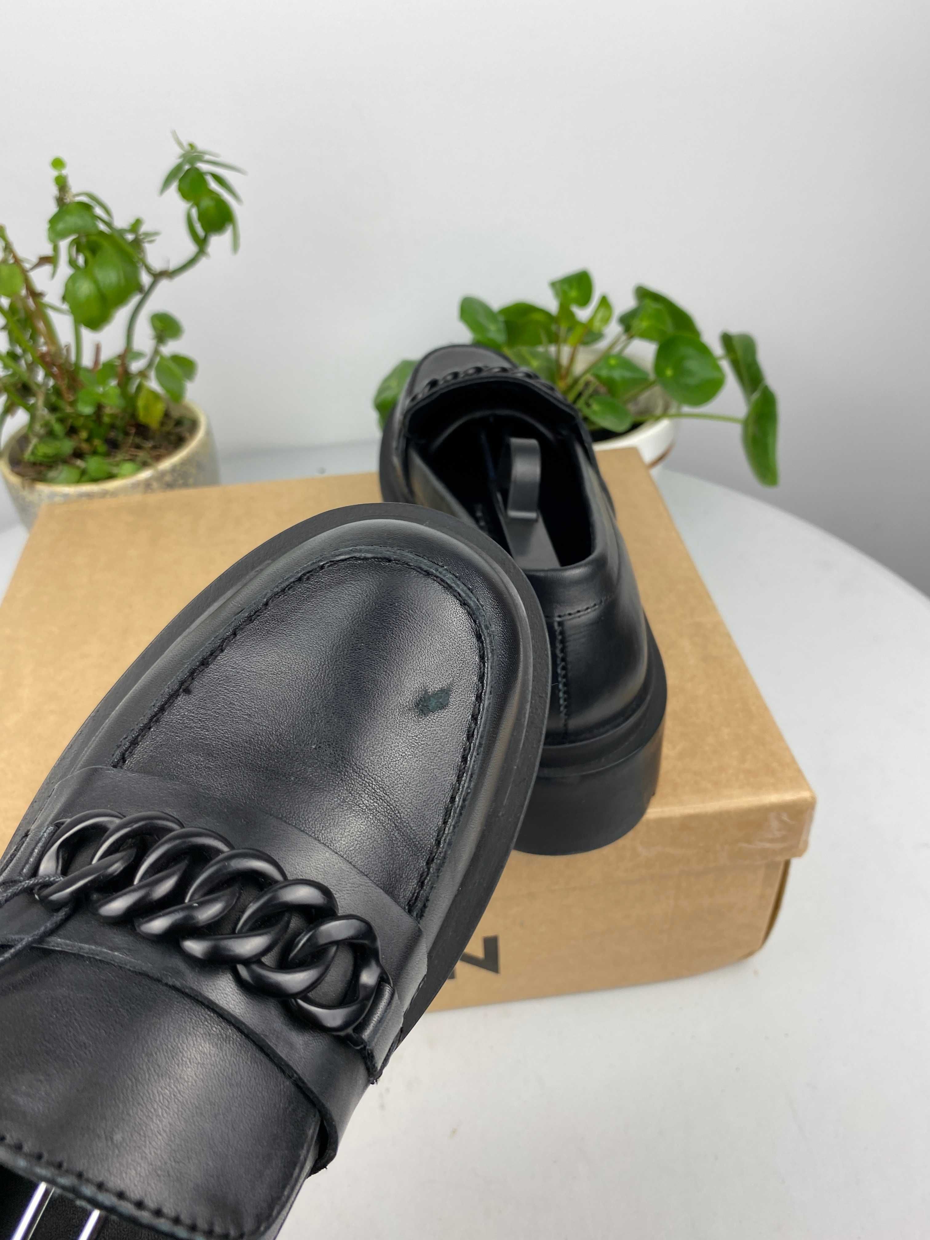 czarne buty półbuty mokasyny wsuwane zign r. 40 n48