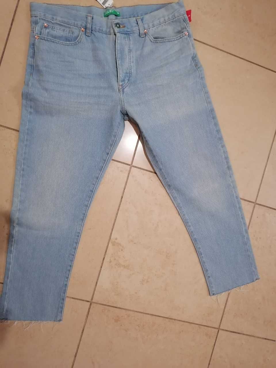 Spodnie męskie jeans United Colors of Benetton W36 niebieskie denim