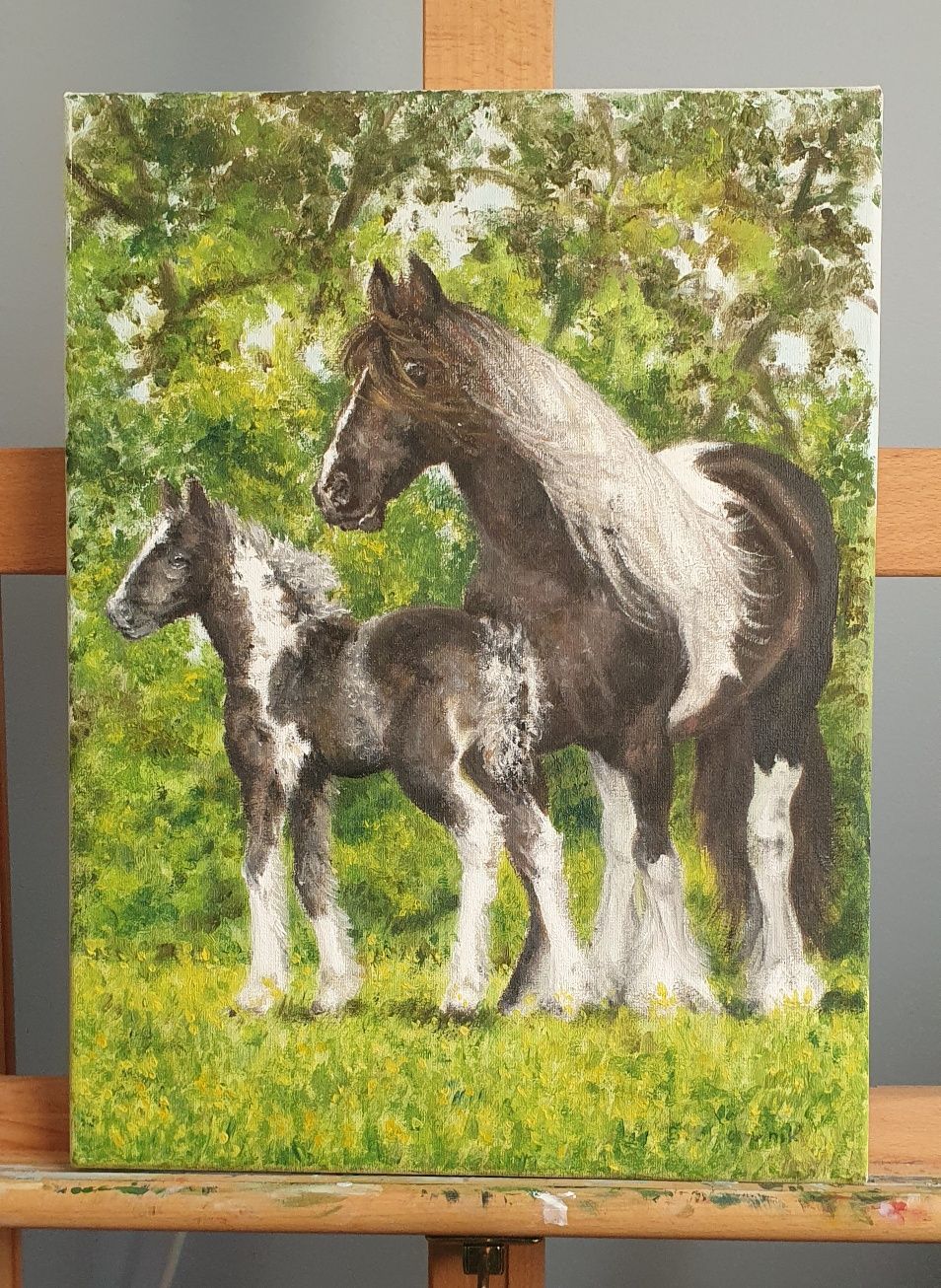Obraz olejny konie 40x30cm