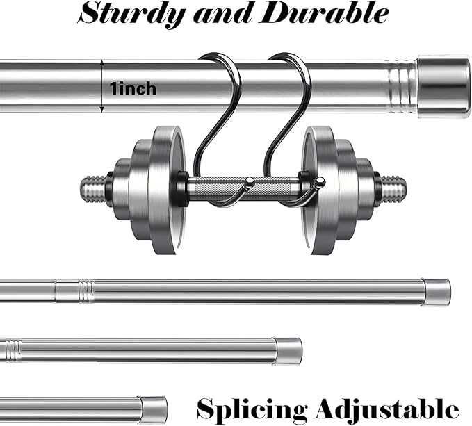 Karnisz INFLATION ze srebrnymi zakończeniami 76-345 cm, chrom
