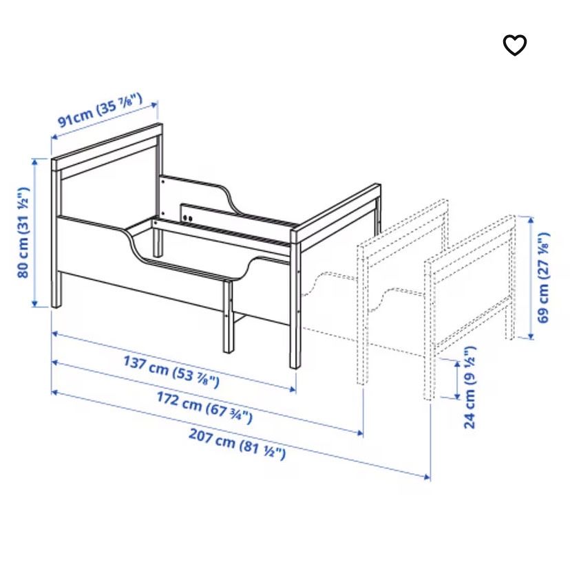 Łóżeczko rozsuwane IKEA SUNDVIC używane