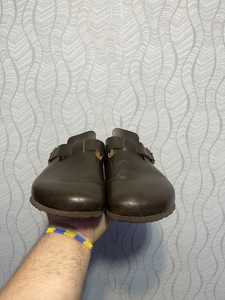 Birkenstock Boston Brown Leather оригінальні чоловічі сабо босоніжки