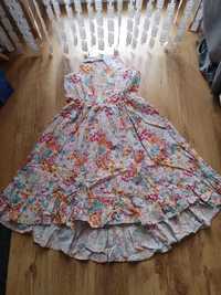H&M cudna sukienka szyfonowa w kwiaty 170cm nowa