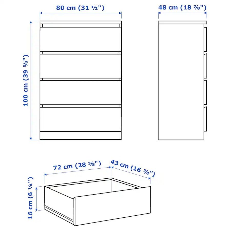 Komoda IKEA MALM 4 szuflady