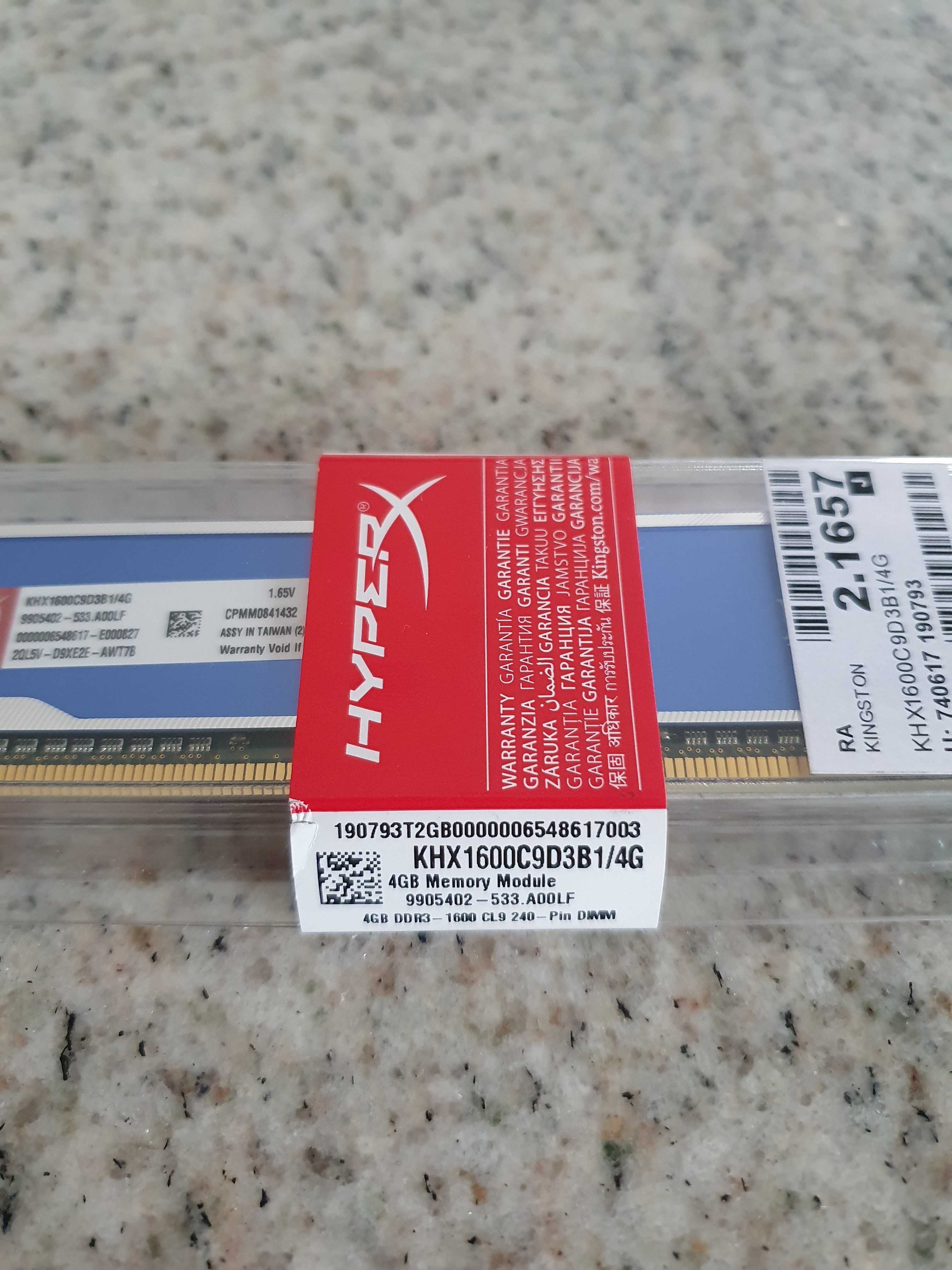 Pamięć RAM DDR3 Kingston Hyper KHX 1600C9D3B1/4G