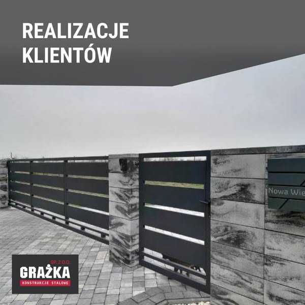 Brama nowoczesna  panel z blachy ocynk 4mx1,50m PRODUCENT