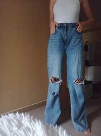 Szerokie spodnie jeansowe wide leg jeans