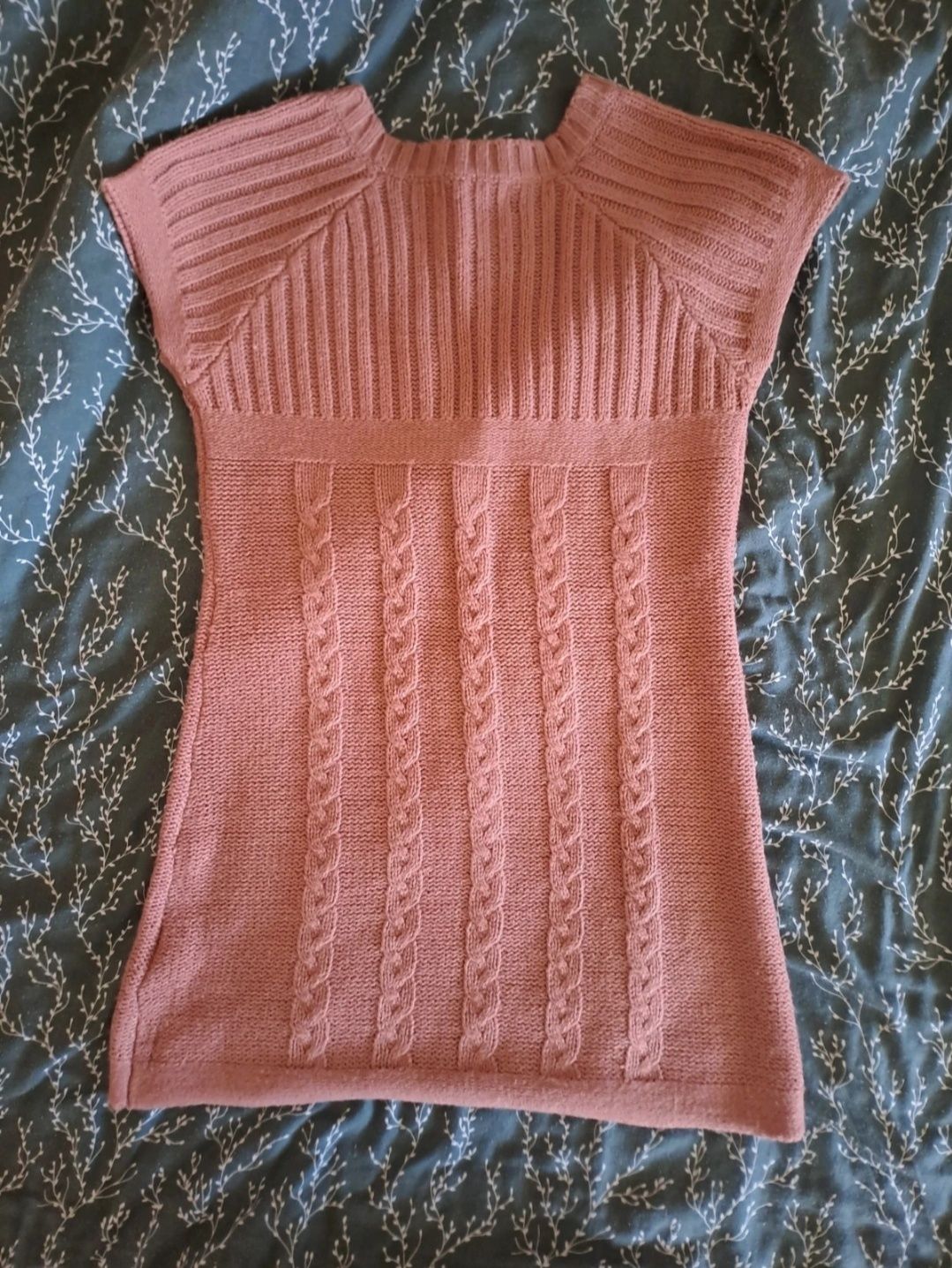 sukienka krótka mini tunika sweterkowa coquette vintage cottagecore