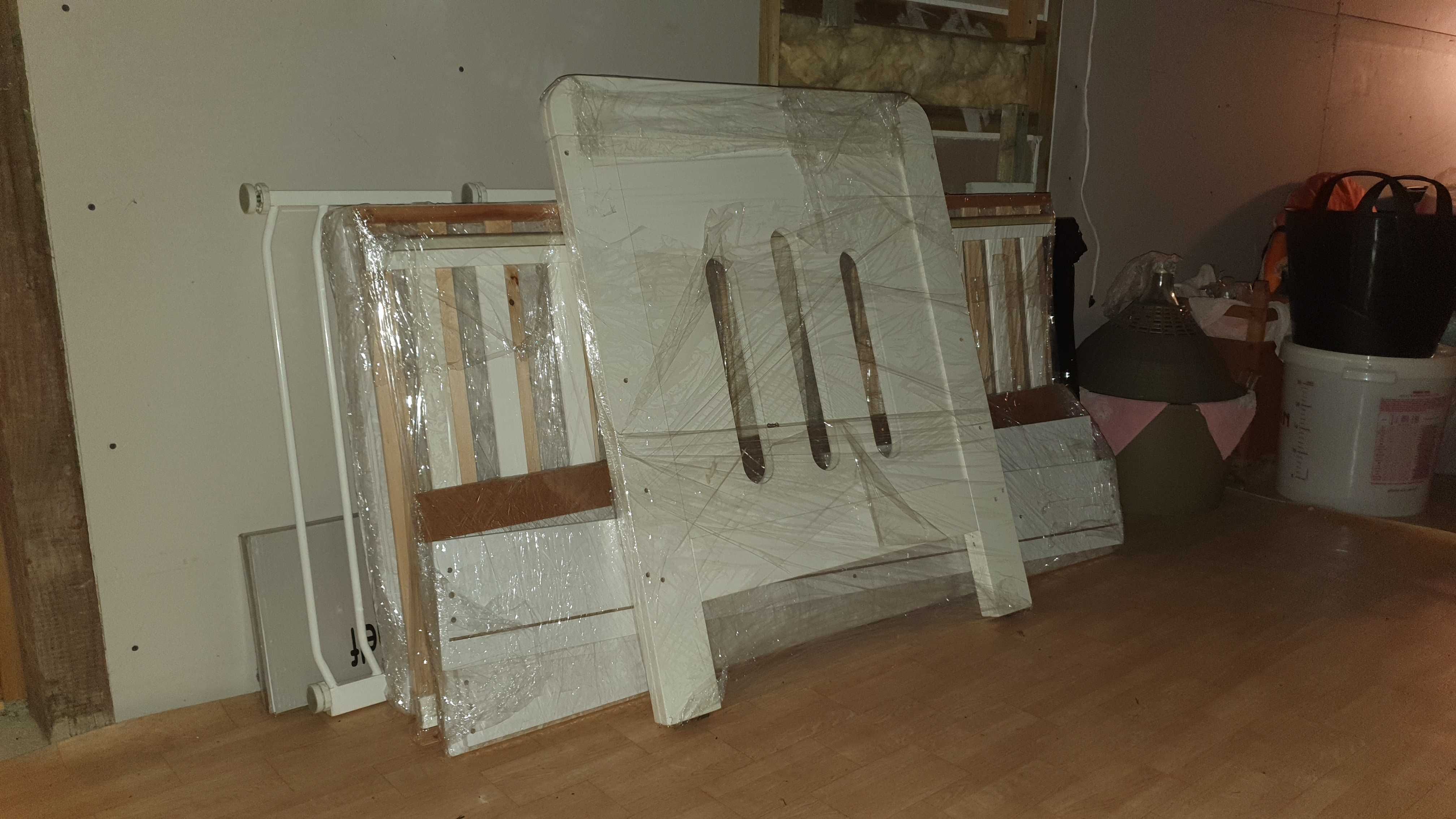 Łóżeczko białe ZUZA szuflada 140x70 + MATERAC