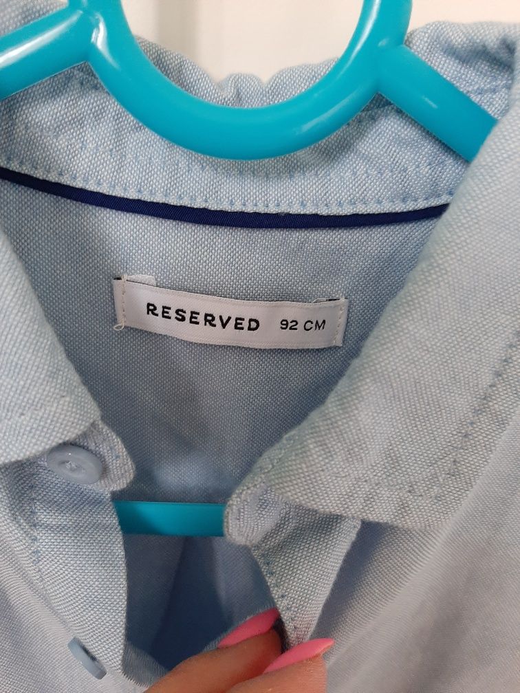 Koszula dlugi rękaw Reserved 92 niebieska błękitna