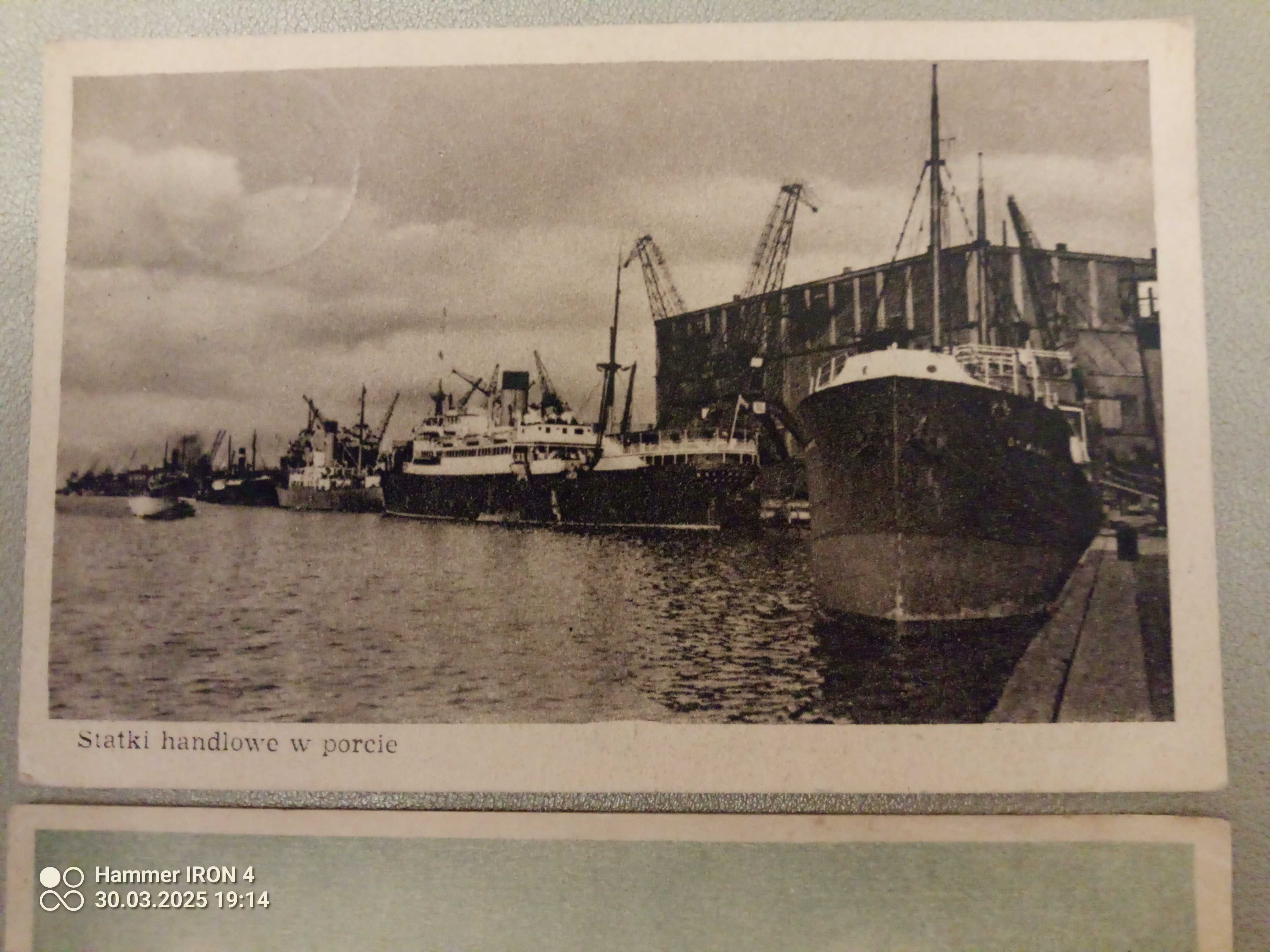 Gdynia port -3 pocztówki- lata 40-te