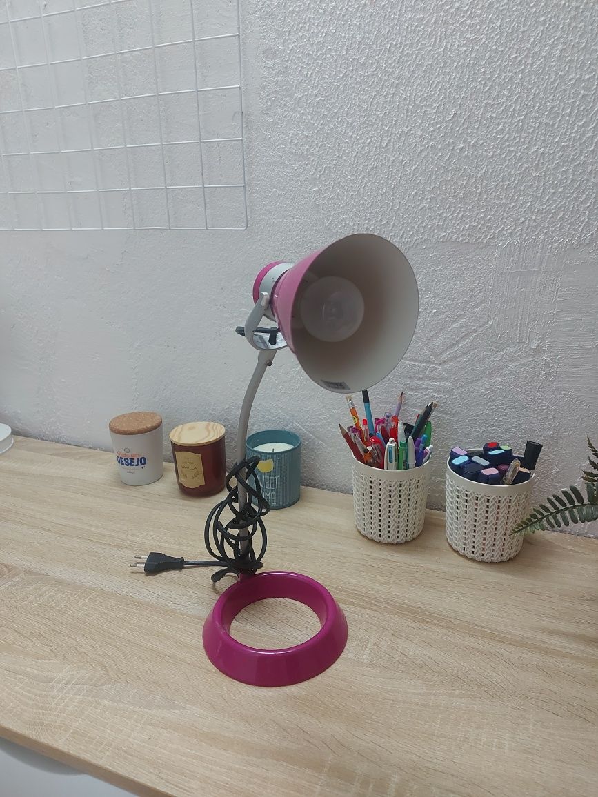 Candeeiro secretaria rosa
