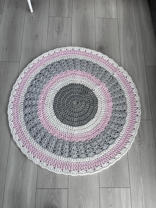 Dywan do pokoju dzieciecego 100 cm srednica handmade