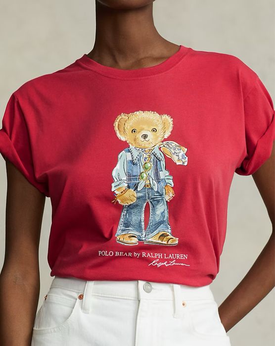 100% ОРИГІНАЛ| SALE Polo Bear Ralph Lauren, футболка | Червона | S, M