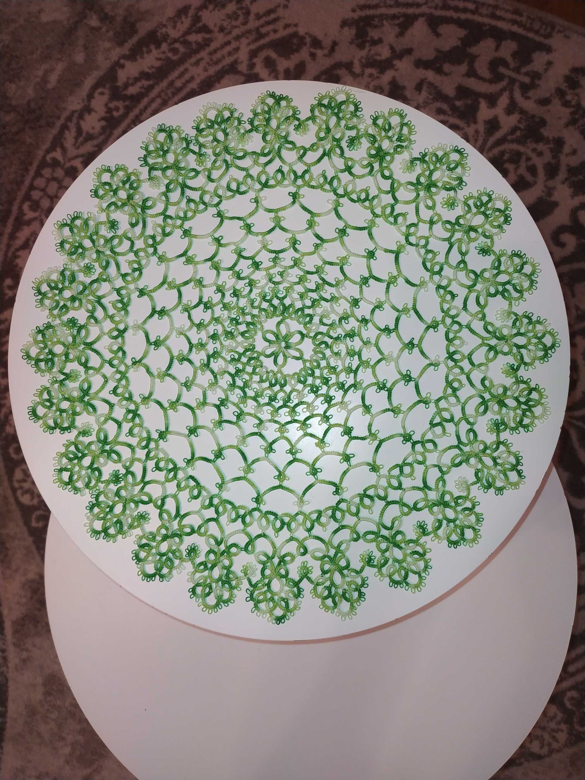 Serwetka frywolitkowa, frywolitka serwetka 38cm, tatting, фриволите.