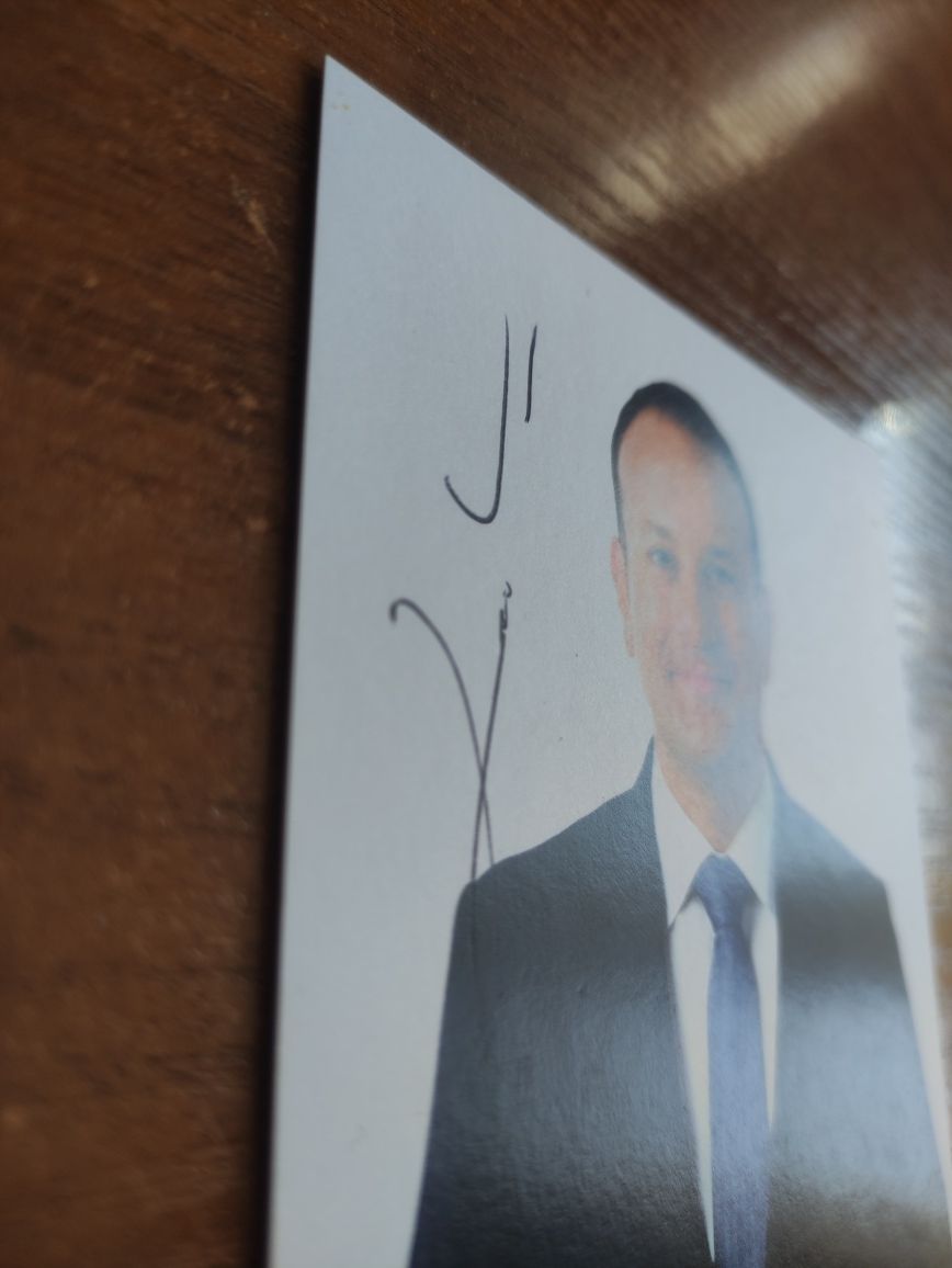 Autograf, podpis - Leo Varadkar Teachta Dala Teachta Dála Polityka