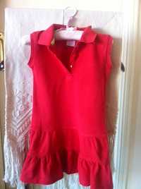 Vestido Zara Lefties em piquet vermelho tamanho 3-4 anos menina