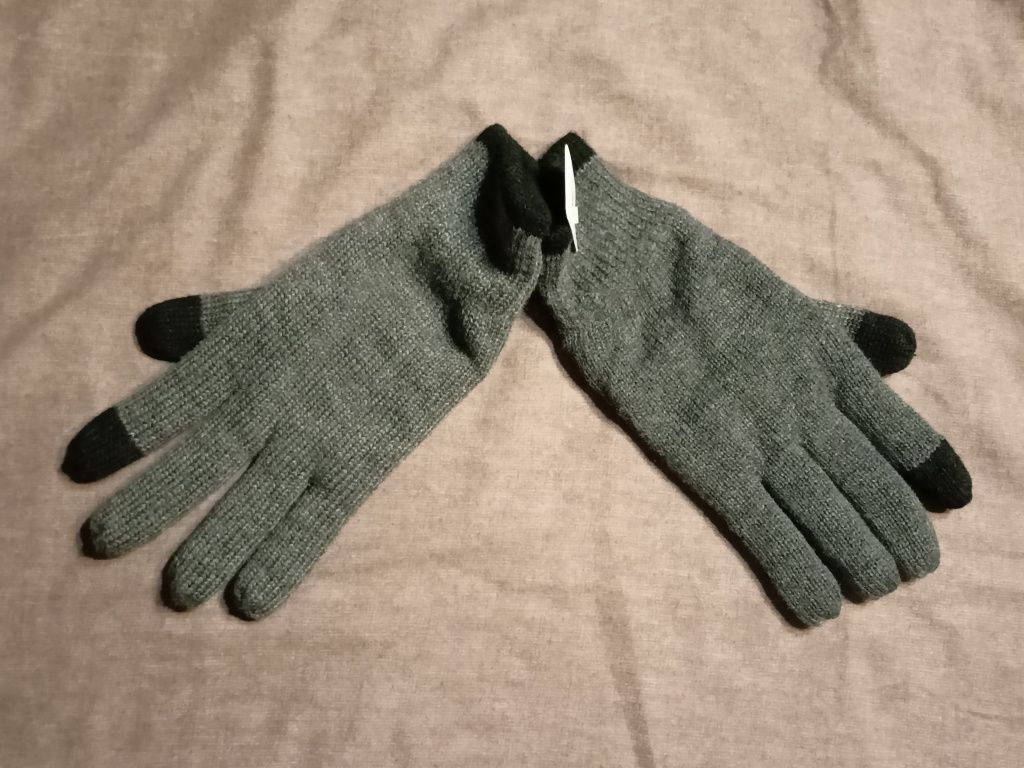 Męskie, grube, szare, ciepłe rękawiczki