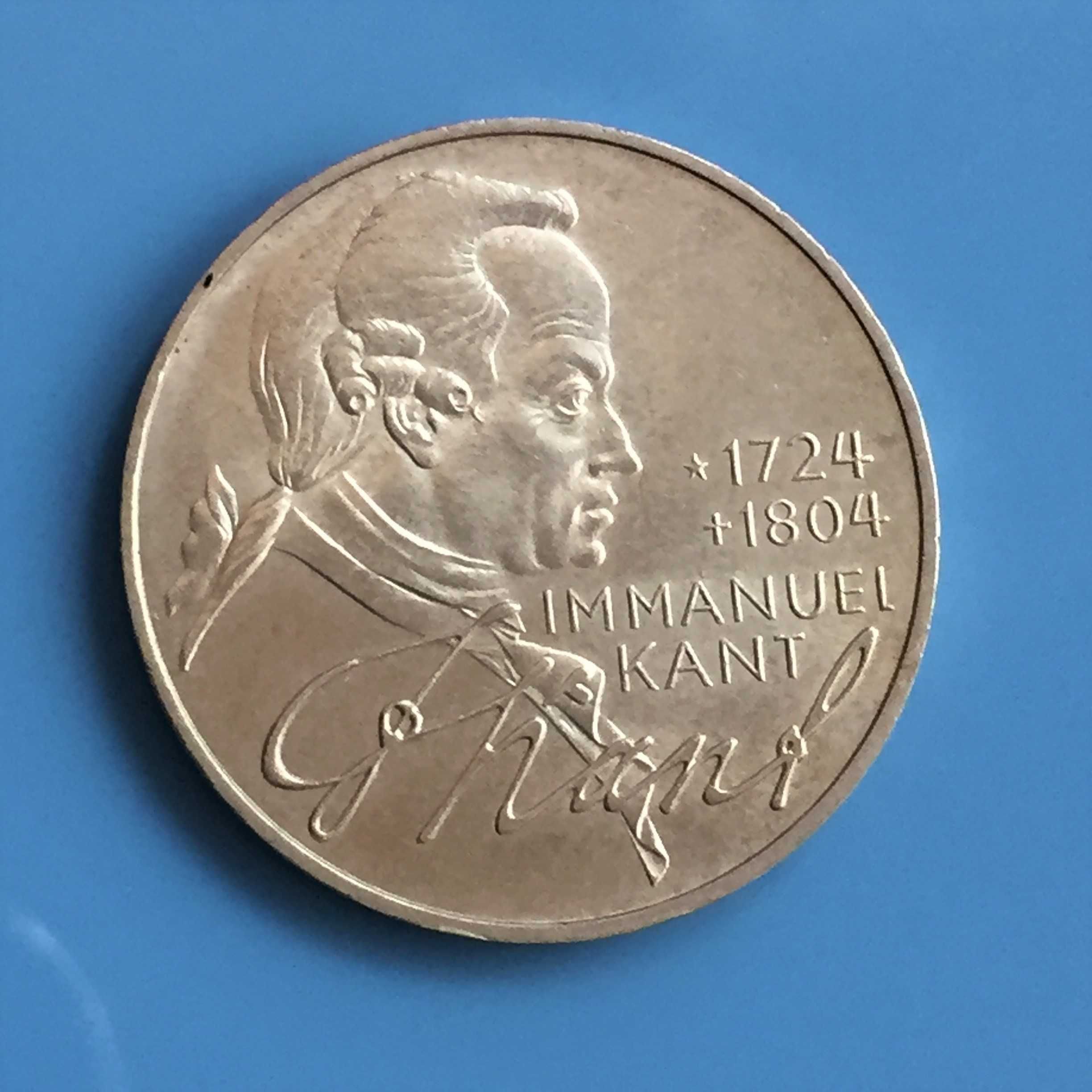 moeda 5 Marcos 1974-D, Alemanha, IMMANUEL KANT, Filósofo - prata