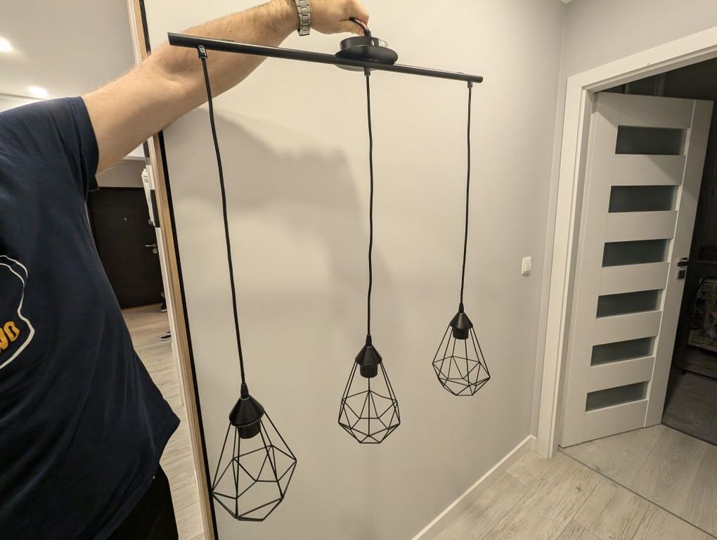 Lampa loft 3 klosze