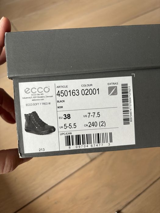 Ocieplane, b. wygodne, skórzane buty Ecco, membrana Gore-Tex, nowe