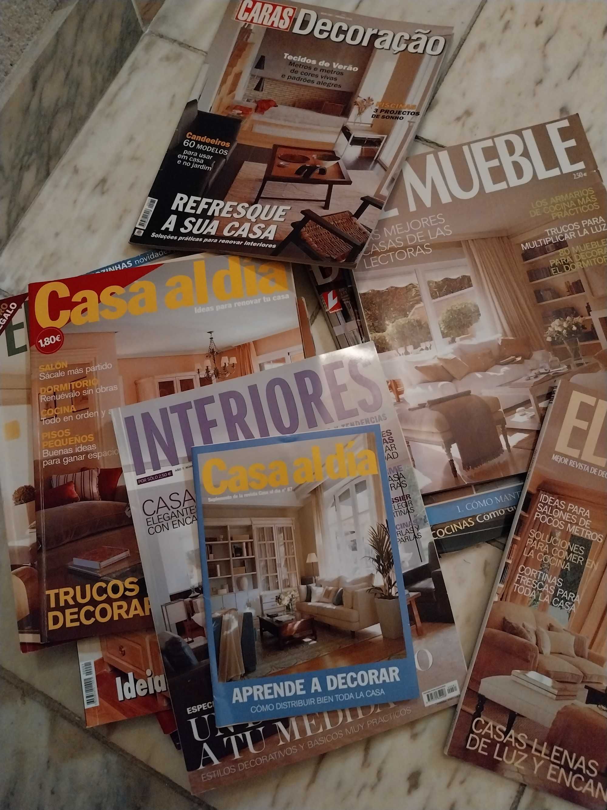 Lote de revistas de decoração de interiores, antigas
