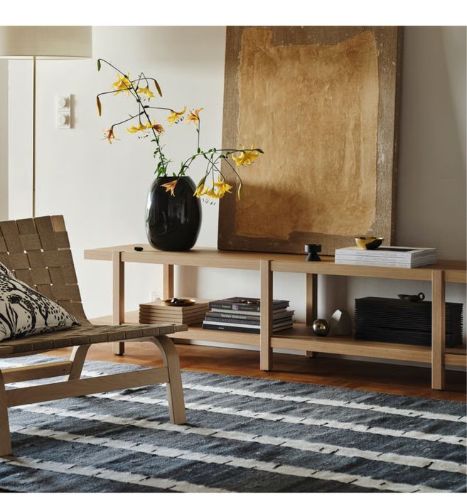 STOCKHOLM 2025 Estante/banco, chapa de carvalho, 180x41x44 cm