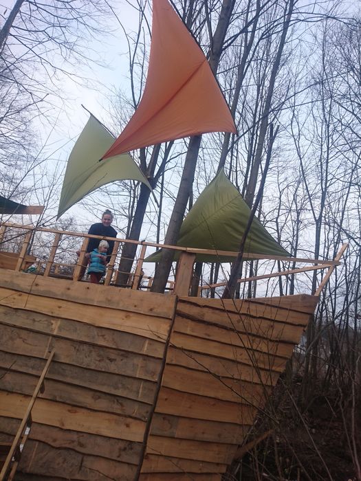 Statek bawialnia plac zabaw duży drewniany DIY