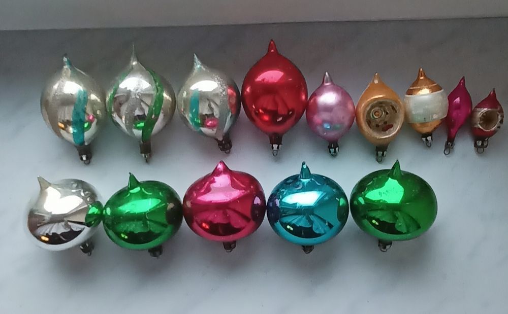 Bombki choinkowe PRL-zestaw14 sztuk  cytrynek
