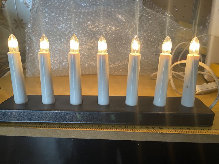 Barra com 7 luzes imitar velas