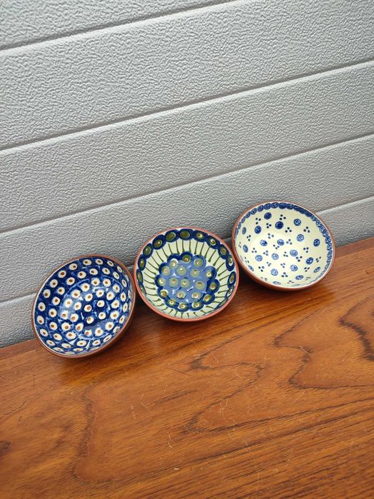 Ceramiczne Miski - ręcznie malowane - ciekawy design - vintage - Q