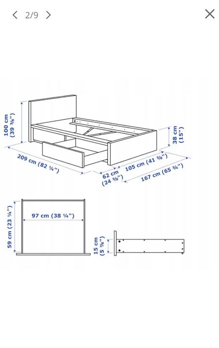 Sprzedam łóżko młodzieżowe IKEA MALM Rama łóżka 90x200