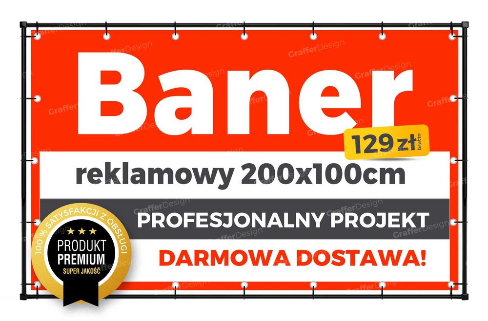 Plandeka baner szyld ulotki wizytówki reklama banery logo projekt