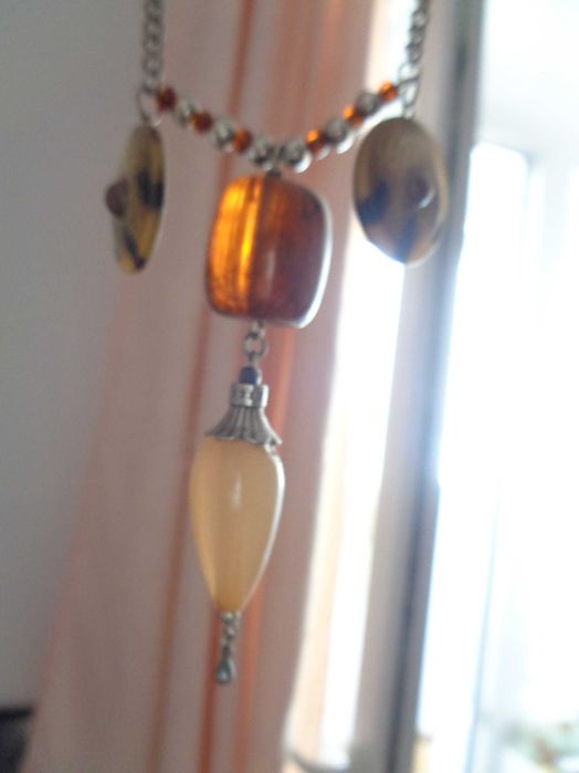 намисто штучн бурштин янтар нове 54см двустороннє