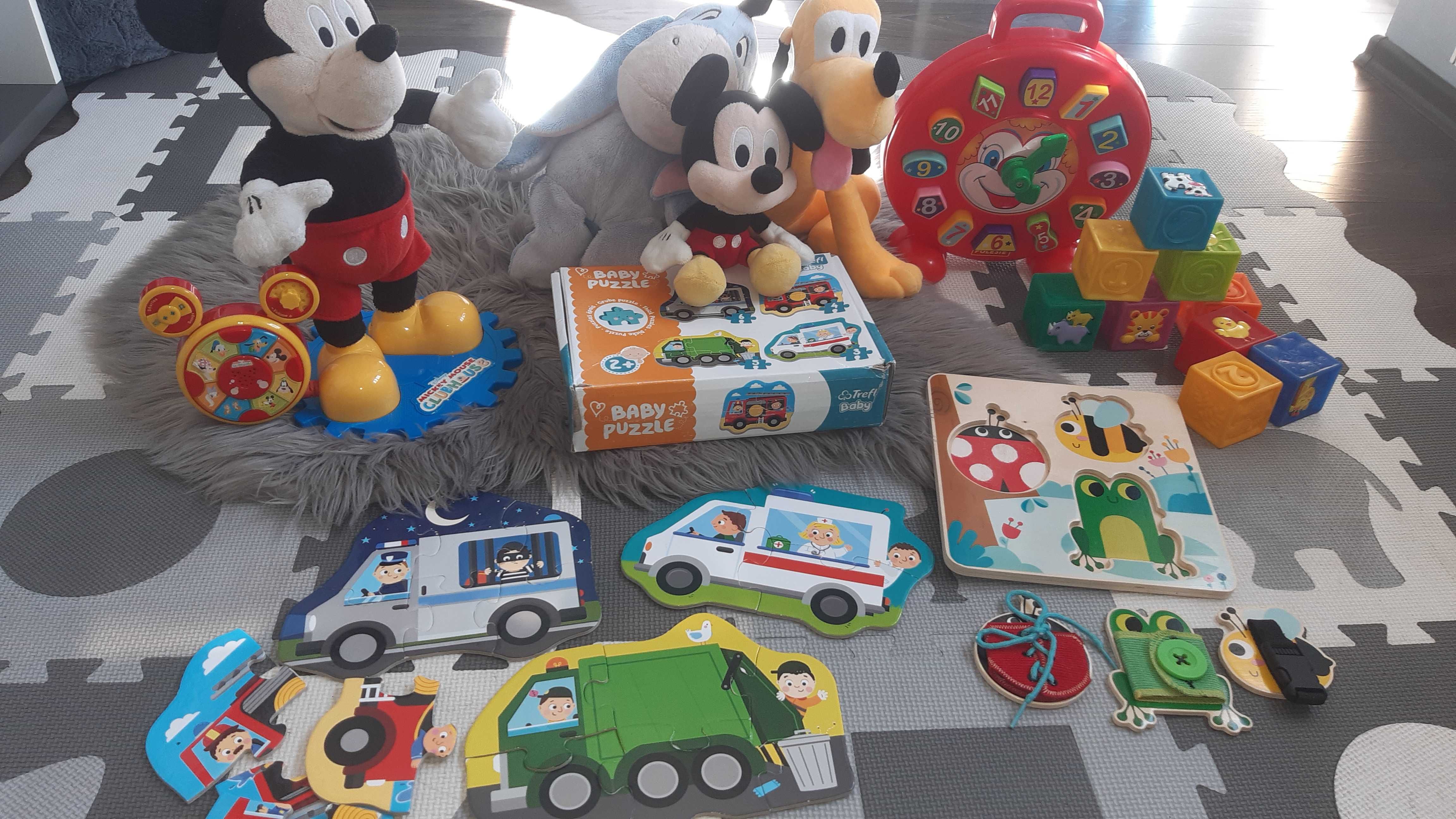 Zabawki zestaw 30 sztuk! Hulajnoga x2, maskotki, klocki, puzzle, autka