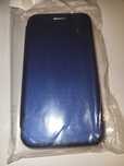 Futerał zamykany bocznie do iPhone 13 mini - granatowy (ekoskóra)