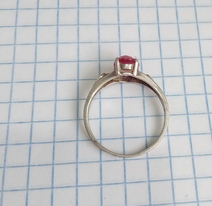 Вінтажне Кольцо колечко з розовим камнем Срібло 925 проба, вінтаж